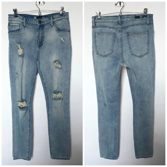 Kut From the Kloth | Catherine Ripped High Waist Slim Boyfriend Jeans In Variety - Picture 2 of 13